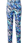 EMILIO PUCCI VELVET-TRIMMED WOOL AND SILK-BLEND TWILL SLIM-LEG trousers