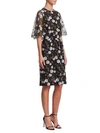 GIAMBATTISTA VALLI Flutter Embroidered Floral Sheath Dress