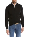 Peter Millar Crown Soft Wool Blend Quarter Zip Sweater In Black
