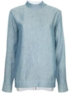 BASSIKE BASSIKE PULL-OVER FITTED SHIRT - BLUE