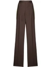 RICK OWENS RICK OWENS WIDE LEG TAILORED TROUSERS - BROWN