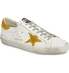 Golden Goose White Gold Superstar Low Sneakers In White-mustard Star