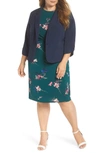 ELIZA J RUCHED SLEEVE BLAZER,EJ2W2098