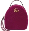 GUCCI GG MARMONT 2.0 MATELASSE QUILTED VELVET BACKPACK - PINK,5245689QICT