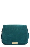 SAINT LAURENT AMALIA LEATHER FLAP SHOULDER BAG - BLUE/GREEN,5325590SC0W
