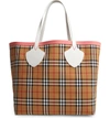BURBERRY Giant Check Reversible Tote,4077386