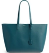 SAINT LAURENT 'SHOPPING' LEATHER TOTE - BLUE/GREEN,394195CSV0J