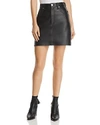 RAG & BONE Moss Leather Mini Skirt,W1B15L064BLK