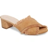 Patricia Green Kate Slide Sandal In Camel Suede