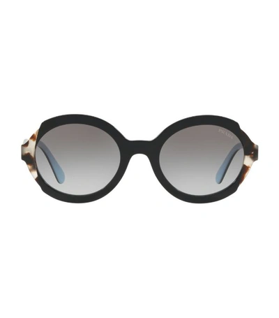 Prada Tortoiseshell Oval Sunglasses In Grey Gradient