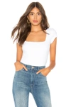 Free People Womens White Square Eyes Square-neck Stretch-jersey Body M In White