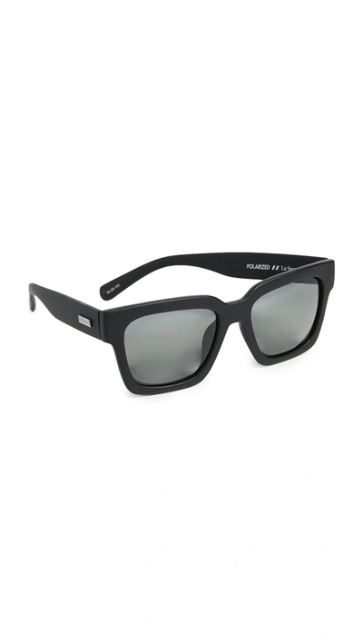 Le Specs Weekend Riot Sunglasses In Black Rubber