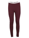 Rabanne Bodyline Logo-jacquard Stirrup Leggings In Burgundi