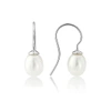 Auree Jewellery Gloucester White Freshwater Pearl & Silver Drop Earrings