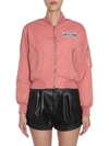 MOSCHINO CROPPED BOMBER JACKET,10639846