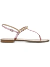 VERSACE JEANS BEADED THONG SANDALS