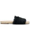 SOLANGE SANDALS RABBIT FUR SLIDERS