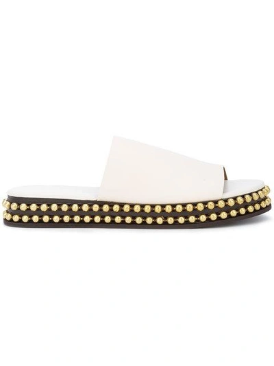 Chloé Sawyer Studded Leather Platform Slides In Black