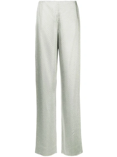 Ralph Lauren Collection Crystal Embellished Straight Trousers - 金属色 In Metallic