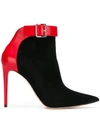 ALEXANDER MCQUEEN CONTRAST ANKLE STRAP BOOTS