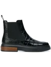 Tod's Croc-effect Boots In Black