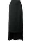 MAISON MARGIELA PLEATED ASYMMETRICAL LONG SKIRT