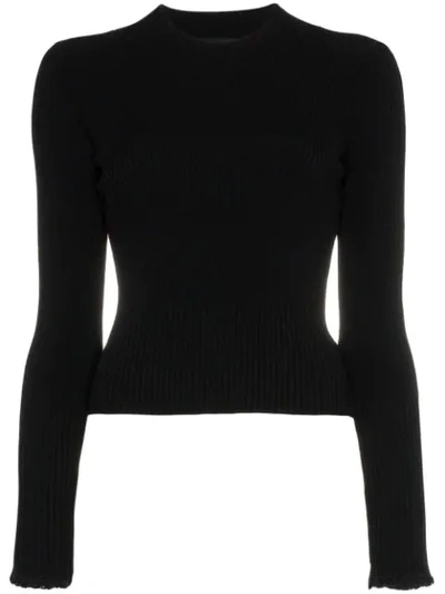 Proenza Schouler Ribbed Silk-blend Sweater In Black