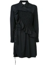 3.1 PHILLIP LIM / フィリップ リム diagonal ruched ruffle long sleeve dress