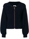 See By Chloé Crochet Knit-paneled Ribbed Wool And Cotton-blend Hoodie In Blue