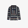 ALANUI ALANUI STRIPE KNITTED CASHMERE HOODED SWEATER,LMBB001F18001013818813016343