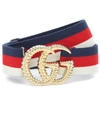 GUCCI GG STRIPED WEB BELT,P00338245