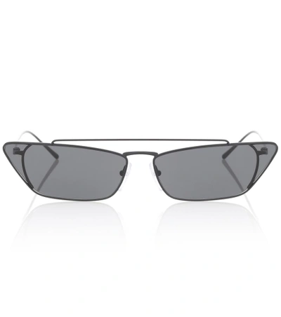 Prada Ultravox 67mm Oversize Cat Eye Sunglasses - Black Solid In Grey