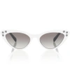 MIU MIU EMBELLISHED CAT-EYE SUNGLASSES,P00344368