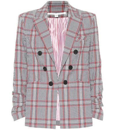 Veronica Beard Caldwell Dickey Checked Cotton-blend Blazer In Red