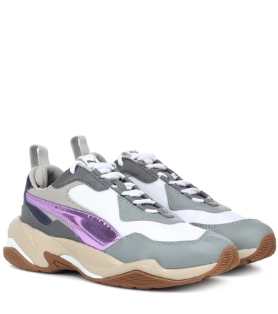 Puma Grey/white/purple Thunder Electric Trainers In Grey