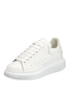 Alexander Mcqueen Oversized Hammered Leather Sneakers In White