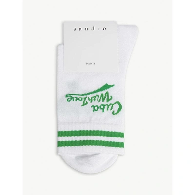 Sandro Cuba With Love Cotton-blend Socks In Green