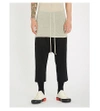 RICK OWENS DRAWSTRING RELAXED-FIT CROPPED WOOL TROUSERS