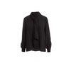 WTR  IDA BLACK SCARF SILK BLOUSE