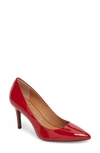 Calvin Klein 'gayle' Pointy Toe Pump In Crimson Red Patent Leather