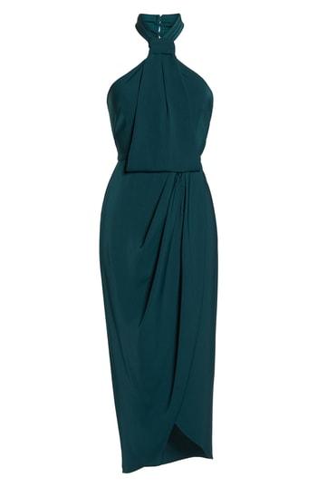 knotted tulip hem midi dress