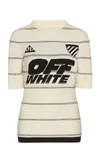 OFF-WHITE STRIPED KNIT POLO T-SHIRT,OWHD006R19876078