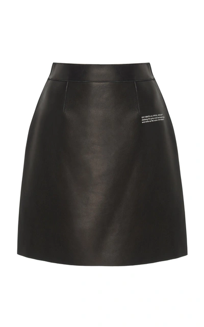 Off-white Leather Mini Skirt In Black