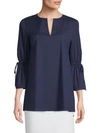 LAFAYETTE 148 SELA QUARTER-SLEEVE SELF-TIE BLOUSE,0400099092529