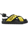 OFF-WHITE black industrial belt sandal,OWIA092E18B45016