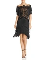 TADASHI SHOJI ILLUSION EMBROIDERED FRINGE DRESS,BEI18935M