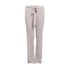 PAISIE Wide Legged Fine Knit Ribbed Trousers With Tie Belt