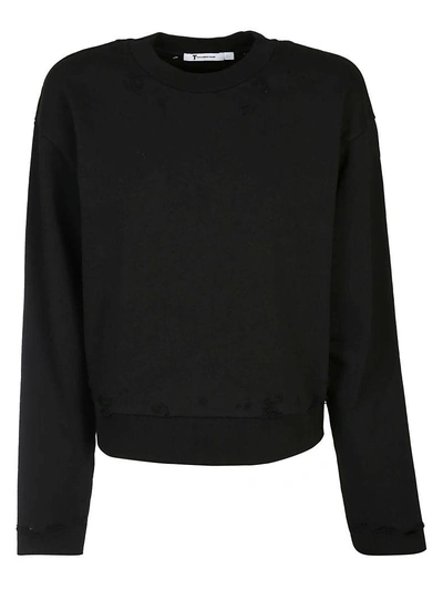 Alexander Wang Distressed Sweatshirt In Black