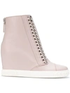 CASADEI CHAIN-TRIMMED WEDGE SNEAKERS