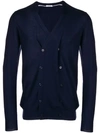 Paolo Pecora Double Breasted V-neck Cardigan - Blue In Blue